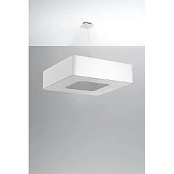 Luminaire Center Plafonnier Urano Acier,tissu blanc 8 ampoules 112cm