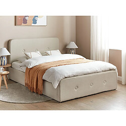 Beliani Lit double en tissu beige avec coffre 140 x 200 cm RENNES