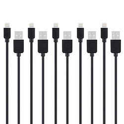 Wewoo Câble noir pour iPhone X / 8 et 8 Plus / 7 7 Plus / 6 6 6 Plus 6 s Plus / iPad 5 PCS 1 m Haute vitesse Lightning à USB Sync Kit de de charge,