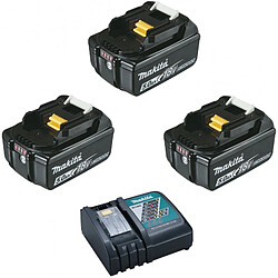 Pack 4 outils sans fil Makita DLX4080TX1 DGA DDF DHR DTD 3 batteries 5 Ah chargeur