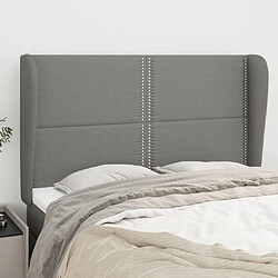 vidaXL Tête de lit avec oreilles Gris foncé 147x23x118/128 cm Tissu