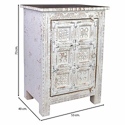 Avis Table de Nuit Alexandra House Living Blanc Marron 40 x 53 x 73 cm