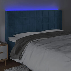 Avis vidaXL Tête de lit à LED Bleu foncé 203x16x118/128 cm Velours