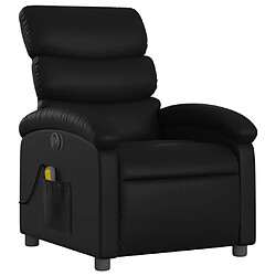 Avis Maison Chic Fauteuil Relax pour salon, Fauteuil de massage inclinable électrique noir similicuir -GKD13483