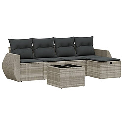 vidaXL Salon de jardin 6 pcs avec coussins gris clair résine tressée