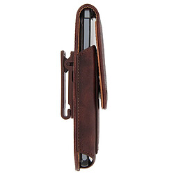 Avis Avizar Housse Etui Ceinture Vertical Cuir Smartphone Taille L - Marron