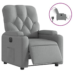 vidaXL Fauteuil inclinable électrique Gris clair Tissu