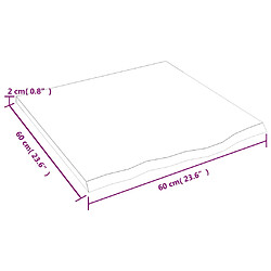 vidaXL Étagère murale 60x60x2 cm bois de chêne massif non traité pas cher