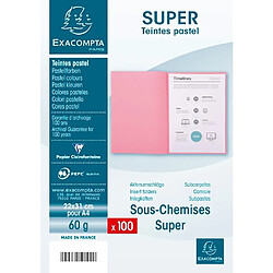 Avis Exacompta Paquet de 100 sous-chemises SUPER 60 - 22x31cm - Lilas - Lot de 10