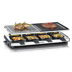 Appareil à raclette 8 personnes 1500w + pierre à griller + grill - 2373 - SEVERIN