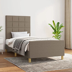 Maison Chic Lit adulte - Cadre Structure de lit avec tête de lit Contemporain Taupe 90x200 cm Tissu -MN73418