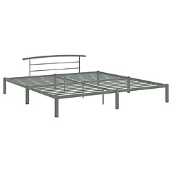 Maison Chic Lit adulte - Lit simple Cadre de lit,Structure du lit Contemporain Gris Métal 180 x 200 cm -MN25808