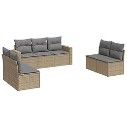 Maison Chic Salon de jardin avec coussins 7 pcs | Ensemble de Table et chaises | Mobilier d'Extérieur beige résine tressée -GKD11613