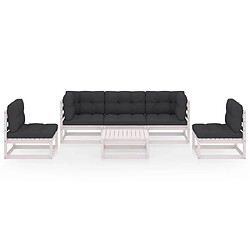 Avis Maison Chic Salon de jardin 6 pcs + coussins - Mobilier/Meubles de jardin - Table et chaises d'extérieur Bois de pin massif -MN82693