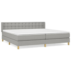 Maison Chic Lit Adulte - Lit simple Lit à sommier tapissier avec matelas moelleux - Meuble de Chambre - Gris clair 160x200cm Tissu -MN49062