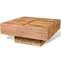 Acheter ComfortXL Table Basse Carrée Marron Bois Massif De Manguier