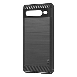 Coque Google Pixel 7 Pro Souple Effet Carbone Métal Brossé MOFI noir