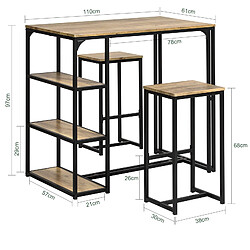 Avis SoBuy OGT43-F Lot Table et 2 Tabourets de Bar, Ensemble Table de Bar + Chaises de Bar, Table de Bistrot, Mange-Debout