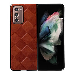 Coque en TPU + PU texture la grille rouge pour votre Samsung Galaxy Z Fold2 5G