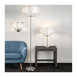 Avis Searchlight Lampe avec abat jour Knightsbridge Acier doux Argent satiné 2 ampoules 26cm