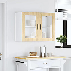 Avis vidaXL Armoire murale de cuisine et porte en verre Porto chêne sonoma