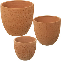 Set de pots de fleurs Alexandra House Living Naturel Céramique (3 Pièces)