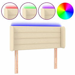 Maison Chic Tête de lit scandinave à LED,meuble de chambre Crème 83x16x78/88 cm Tissu -MN59115