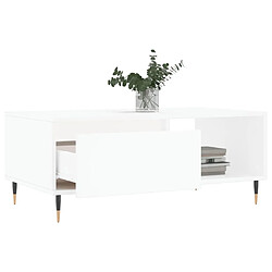 Avis vidaXL Table basse Blanc 90x50x36,5 cm Bois d'ingénierie