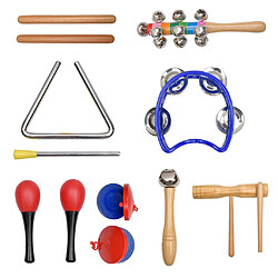 19 PCS Jouets musicaux pour enfants Instruments à percussion en bois garçon et une fille Jouets pas cher