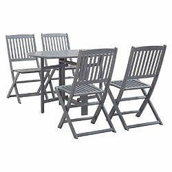 Maison Chic Mobilier à dîner 5 pcs de jardin - Ensemble table et chaises d'extérieur - Salon/Mobilier de jardin classique Bois d'acacia massif Gris -MN63699