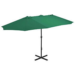 vidaXL Parasol d'extérieur et mât en aluminium 460 x 270 cm Vert