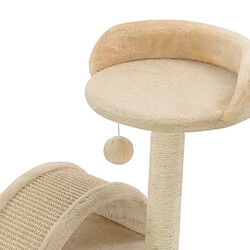 Arbre à chat,niche pour chat avec griffoir en sisal 40 cm Beige et Marron -MN33418 pas cher