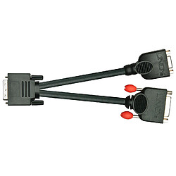 Lindy 41218 câble vidéo et adaptateur 0,2 m DVI-D DVI-D + VGA (D-Sub) Noir