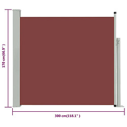 Helloshop26 Auvent paravent store brise-vue latéral rétractable de patio jardin terrasse balcon protection visuelle écran 170 x 300 cm marron 02_0007315 pas cher