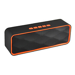 Chrono Haut-parleurs Bluetooth sans fil, haut-parleurs stéréo portables V4.6 avec double pilote et haut-parleur intégrés, audio HD et radio FM(Orange)