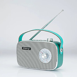 Radio Halterrego style rétro AM/FM, BT V5.0, lecteur USB et carte micro SD, 3w RMS, Aux IN et prise casque. Adaptateur ou port USB-C, Vert