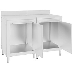 Helloshop26 Table de travail commerciale avec armoire 120 x 60 x 96 cm acier inoxydable 02_0001900