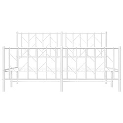 Maison Chic Cadre/structure de lit métal et tête de lit + pied de lit pour adulte - Lit Moderne Chambre blanc 150x200cm -MN79439 pas cher