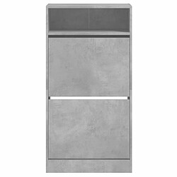 Maison Chic Armoire à chaussures | Meuble de rangement à chaussures Meuble d'Entrée gris béton 60x34x116 cm bois d'ingénierie -MN63933 pas cher