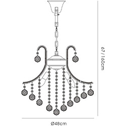 Avis Luminaire Center Suspension Bask rond 4 Ampoules doré/cristal