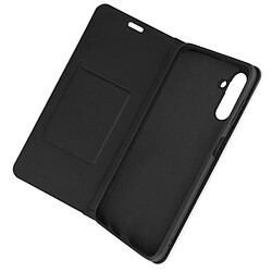 Avizar Étui pour Samsung Galaxy A13 5G et A04s Clapet Porte-carte Design Carbone Noir