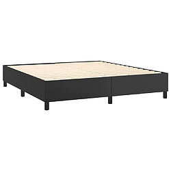 Acheter Maison Chic Lit Adulte - Lit simple Lit à sommier tapissier avec matelas moelleux - Meuble de Chambre - Noir 180x200 cm Similicuir -MN33051