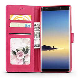 Wewoo Housse Coque Pour Galaxy Note 8 LC.IMEEKE Calf Texture Étui en cuir à rabat horizontalavec support et fentes cartes et portefeuille Rose rouge pas cher