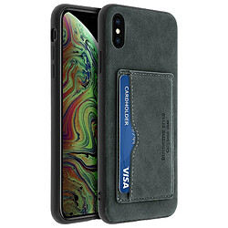 Avizar Coque iPhone XS Max Protection Antichocs Porte-carte Stand Vidéos Gris foncé