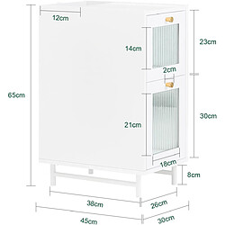 Avis SoBuy FBT139-W Bout de canapé avec 2 tiroirs Table de Nuit Table de chevet Table d'appoint Table Téléphone Table de Café Table de Lit Table Basse, pour Salon, Chambre, Bureau, Blanc, L30xP45xH65cm