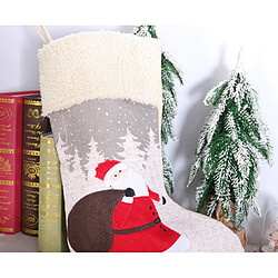 Avis C325 Santa Chaussettes Grey Cadeau Sac de Noël Arbre Cheminée Pendentif Sac de Noël Sac-cadeau de bonbons pour la fête de Noël