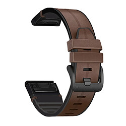 Bracelet en PU + silicone Surface de 22 mm café pour votre Garmin Watch