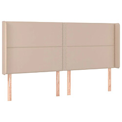 Maison Chic Tête de lit moderne avec oreilles pour chambre - Décoration de lit Cappuccino 203x16x118/128 cm -MN40282