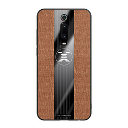 Wewoo Coque Souple Pour Xiaomi Mi 9T / Redmi K20 XINLI tissu cousu Texture TPU antichoc étui de protection brun