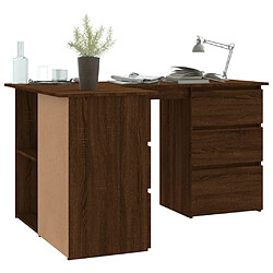 Acheter Maison Chic Bureau solide,Table de travail,Bureau d'ordinateur d'angle Chêne marron 145x100x76 cm Bois d'ingénierie -GKD29155